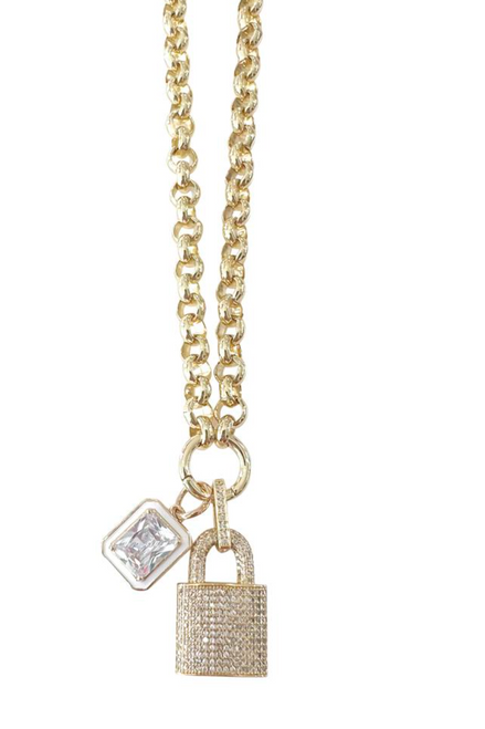 Diamond Lock Necklace 