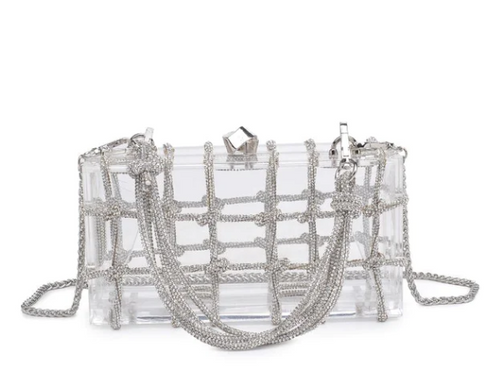 Ziggy Evening Bag, Silver