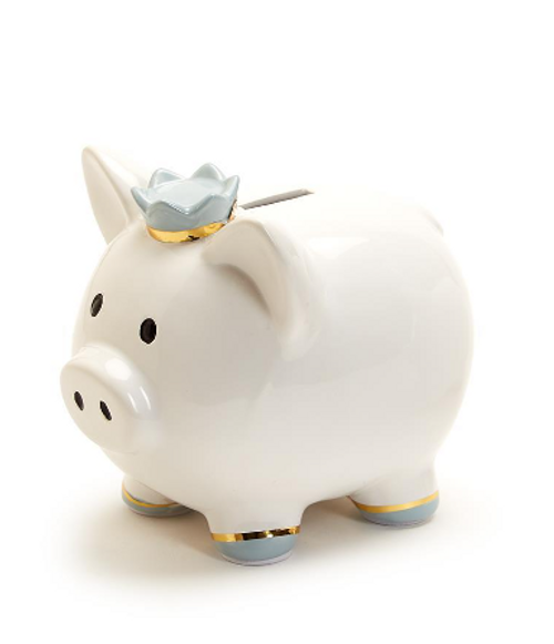 Blue Crown Piggy Bank