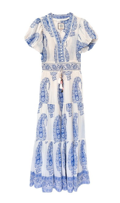 Molly Maxi Dress, Blue Paisley 