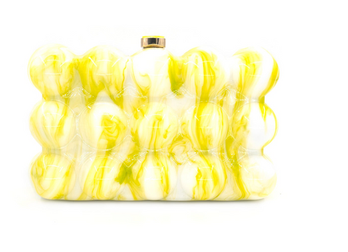 Marble Bubble Clutch, Lime 