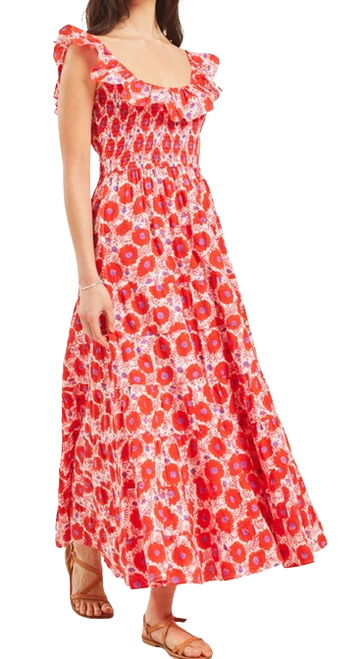 Susie Dress, Geranium Poppy