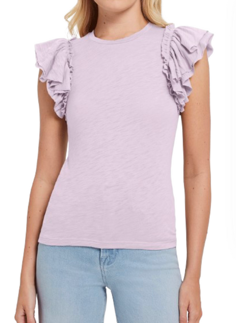 SLVLS Double Ruffle Tee, Lilac 