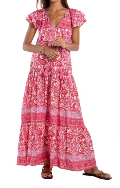 Anabella Dress, Pink Paisley