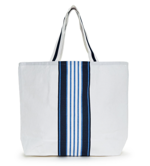 Blue Striped Tote Bag