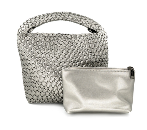 Woven Mini Bag, Silver 