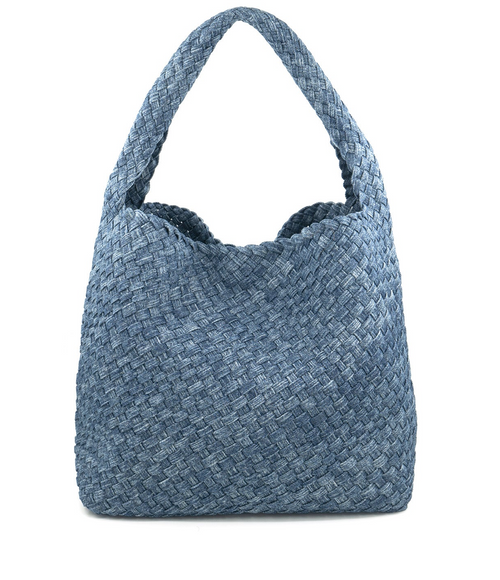 Large Woven Tote, Dark Denim 