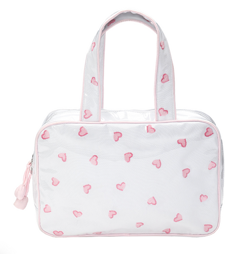 Heart Double Handle Bag, Pink 