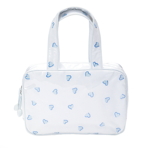 Heart Double Handle Bag, Blue 