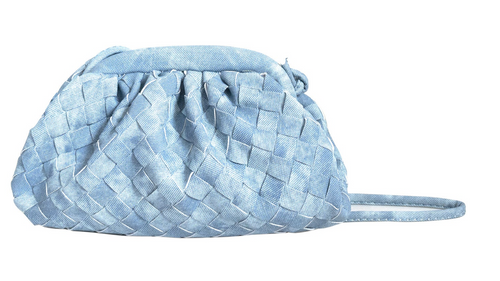 Braided Clutch, Light Denim 