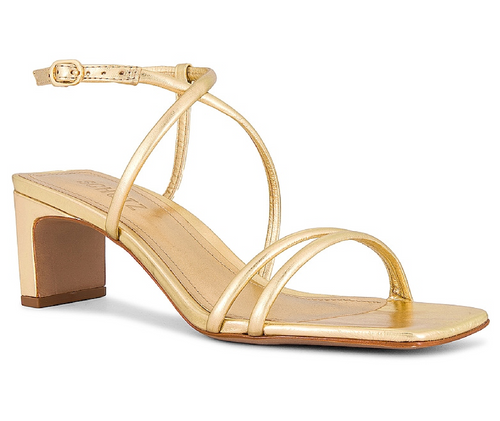 Aimee Block Heel Sandal, Gold 