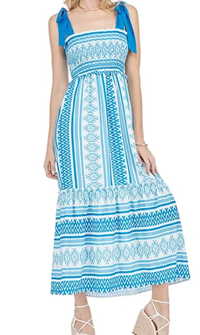 Tie Strap Maxi, Blue Geo