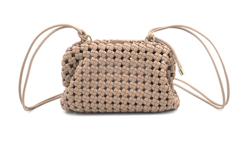 Braided Clutch Crossbody, Taupe