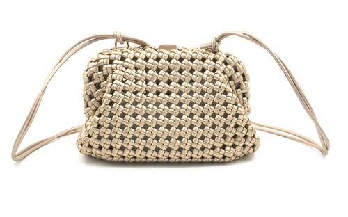 Braided Clutch Crossbody, Gold