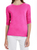 Ruched Half Slv Tee, Raspberry 