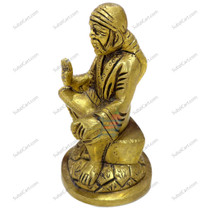 Saibaba Sitting Round Idol, (Height 4", Width 2")
