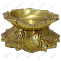 Big Diya Flower Brass Oil Dia 3", Base Dia 5"