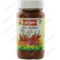Priya Red Chillies Pickle With Garlic, 300 Grams