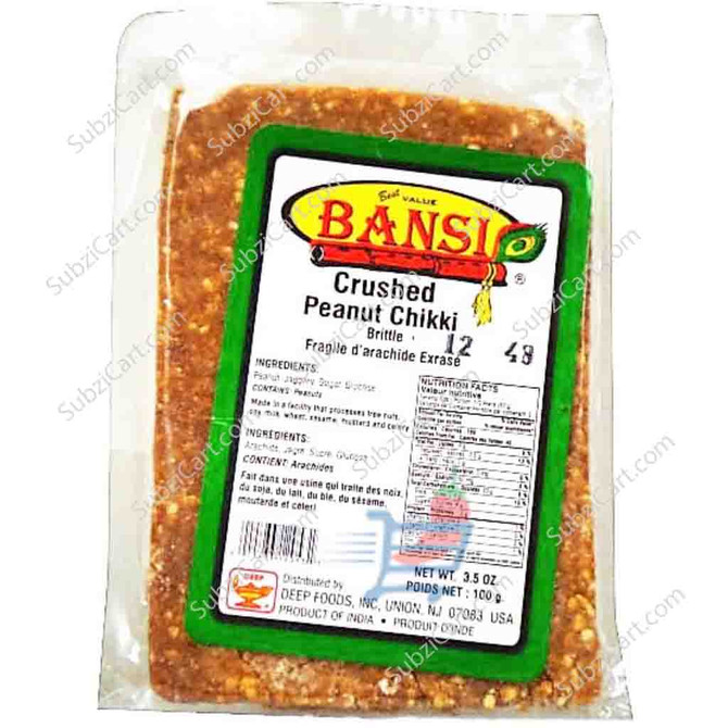 Bansi Crushed Peanut Chikki, 3.5 Oz