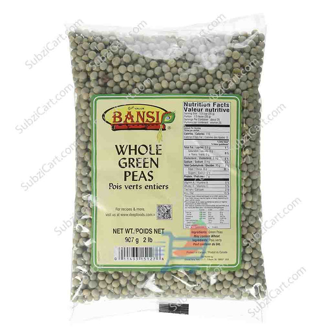 Bansi Green Vatana(Whole Peas), 2 lbs