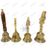 Bells Brass Plain with wooden Handle Size 4, (Height 8", Dia 2.5")