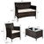 4 Pieces Comfortable Outdoor Rattan Sofa Set with Glass Coffee Table-Beige & Gray - Color: Beige &  D681-HW67772BG