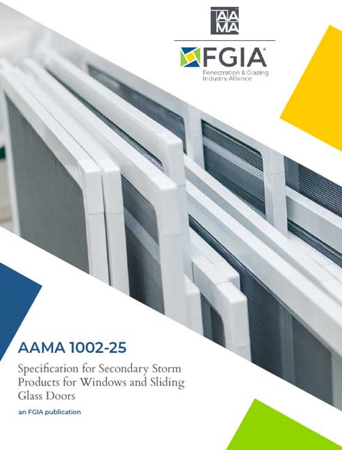 AAMA 1002-25-Specification for Secondary Storm Products for Windows and Sliding Glass Doors