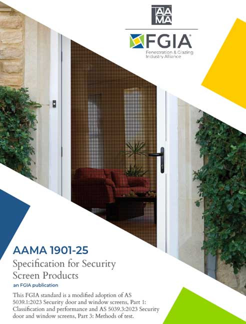 AAMA 1901-25-Specification for Security Screen Products