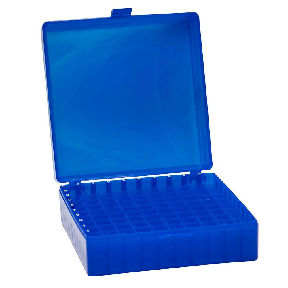 100-Place Tube Storage Box with Lid for 1.5-2ml Tubes - Genesee