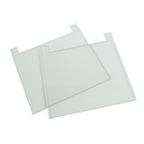 (45-109N) Notched Glass Plate, 20 x 20cm 4mm Thick 2 Plates/Unit