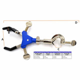 (75-236) 3 Prong Vinyl Coated Clamp w/ Dual Adjust, 6cm Max Opening 1 Clamp/Unit