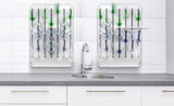 (93-242) Lab Drying Rack Set Wall/Bench Grey/Green/Blue 1 Rack/Unit