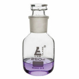 (75-118) 250ml Media Bottle, Wide Mouth Hex. Glass Stopper, Hollow 1 Bottle/Unit