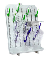 (93-242) Lab Drying Rack Set Wall/Bench Mount Grey/Green/Blue 1 Rack/Unit