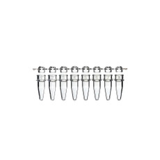 (22-705) 8-well PCR Strip Tubes&Caps Clear, Polypropylene Box of 125 Tubes & Caps/Unit