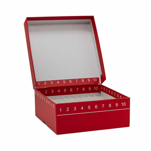81-Place Hinged Cardboard Freezer Box - 50/Unit - Genesee Scientific