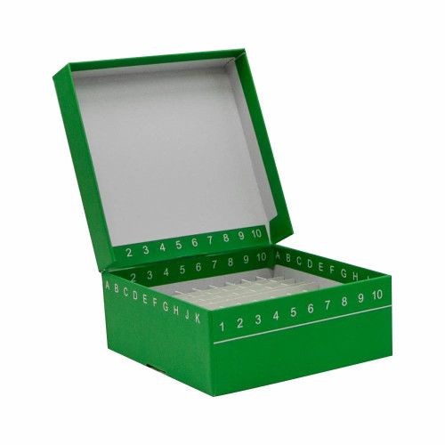 81-Place Hinged Cardboard Freezer Box - 50/Unit - Genesee Scientific