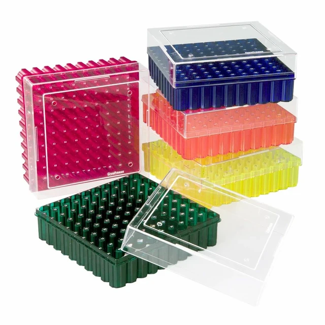 81-Place Cryo Box with Lid for 1.2-2ml Tubes - Genesee Scientific