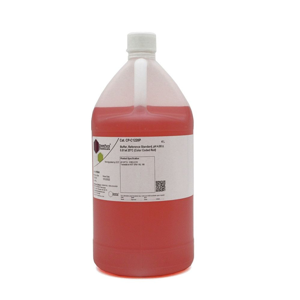 (71-580) Buffer, pH 4, Red, 4 L 4 L/Unit