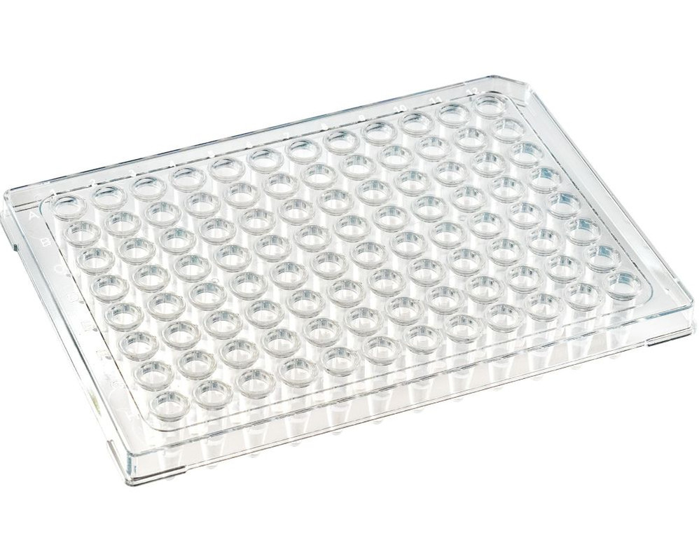 (24-326) 96 Well Rigid Frame PCR Plate, Single Notch Semi Skirt, Clear Wells 10 Plates/Unit