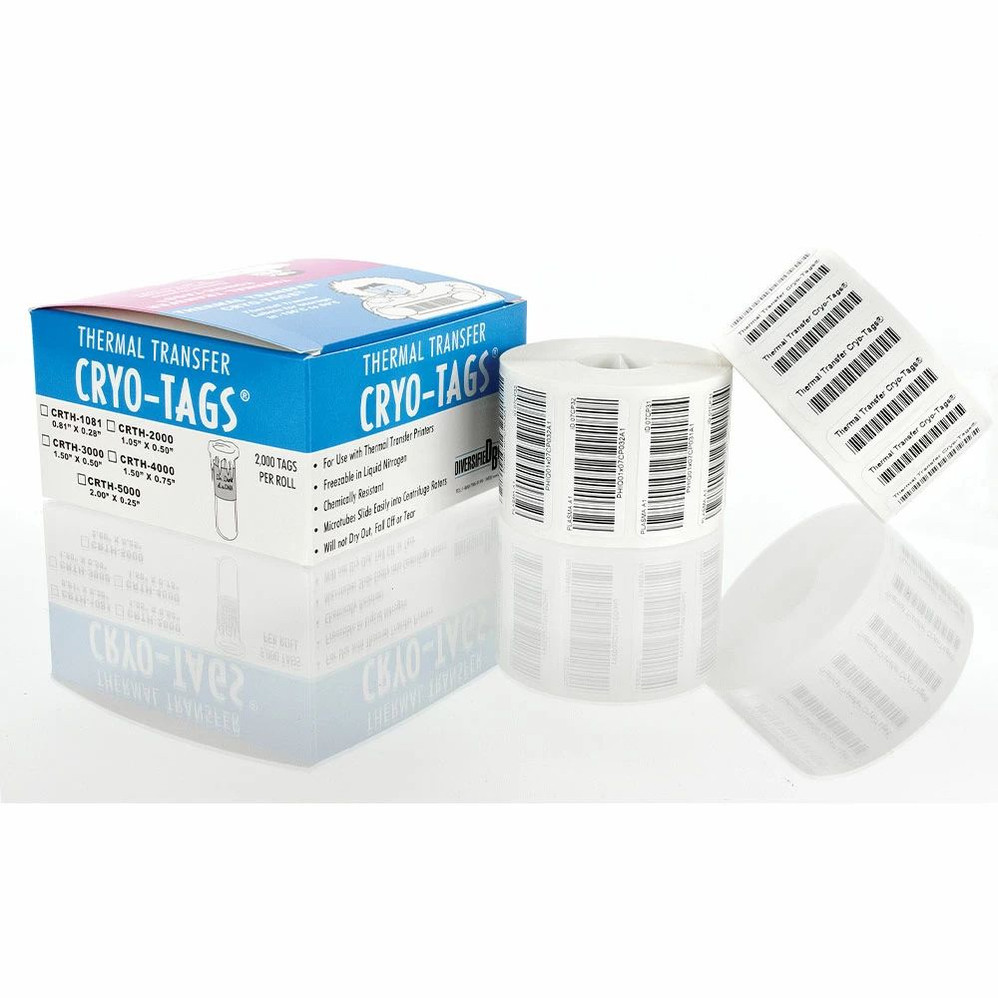 (89-164) Thrml Trnsfr CryoTag, R, Whi 2.00 x 0.25 2000 Labels/Unit