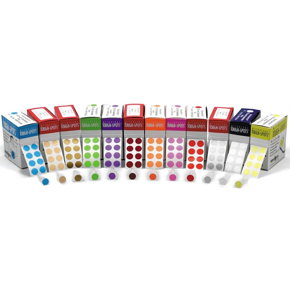 (89-128) ToughSpots, R, White 3/4 Diameter 500 Spots/Unit