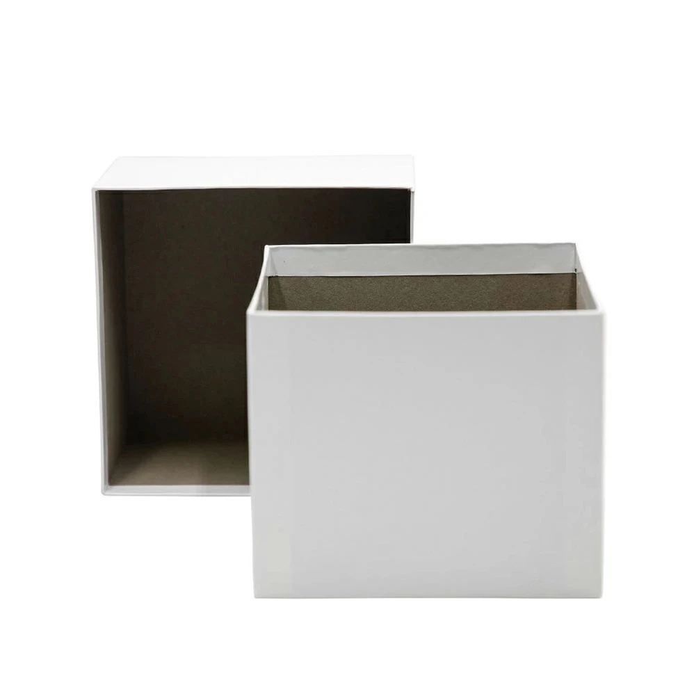 (21-122ND) White Storage Box, No Dividers 3H x 5L x 5W, Chipboard 1 Box/Unit