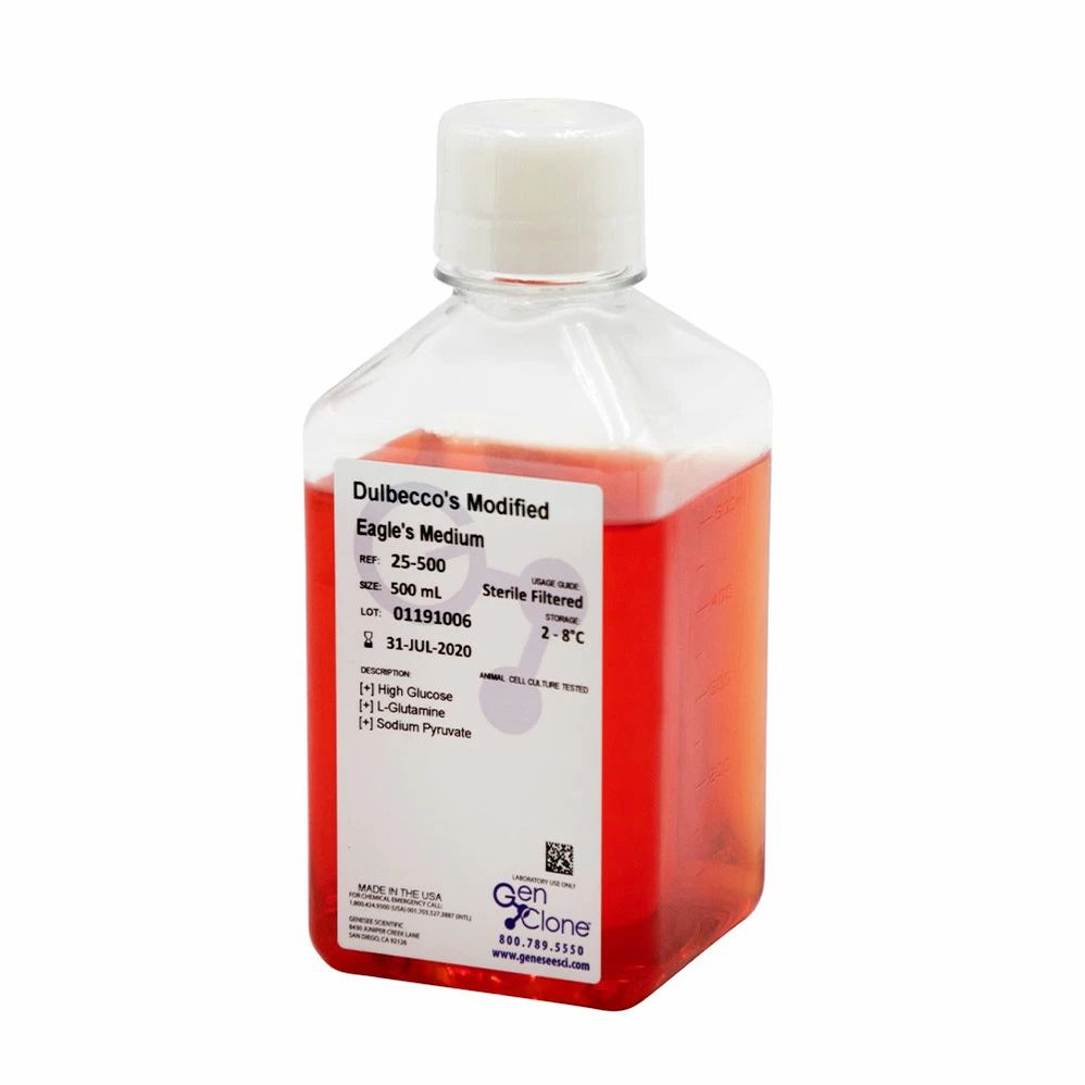 (25-500) DMEM, High Glucose, with L-Glutamine with Sodium Pyruvate 6 x 500 mL/Unit