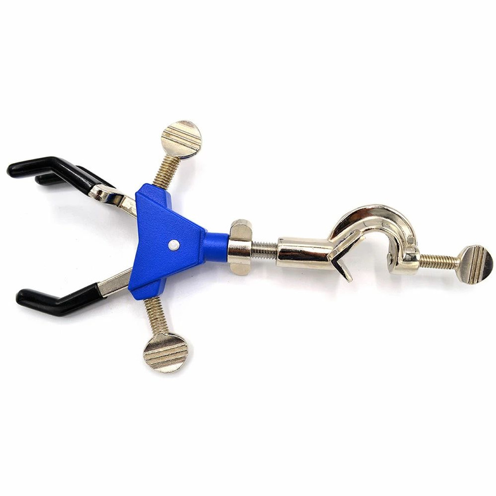 (75-236) 3 Prong Vinyl Coated Clamp w/ Dual Adjust, 6cm Max Opening 1 Clamp/Unit