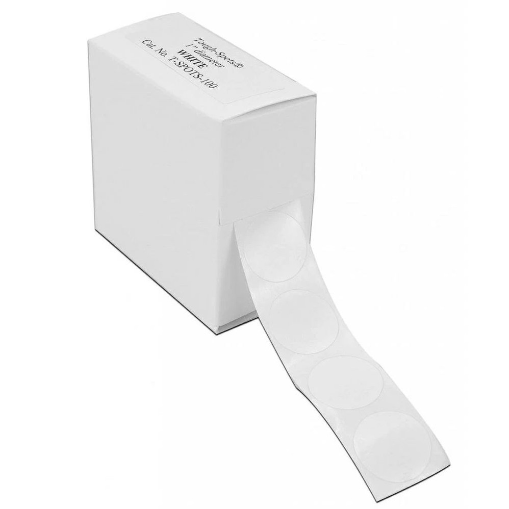 (89-129) ToughSpots, R, White 1.00 Diameter 500 Spots/Unit