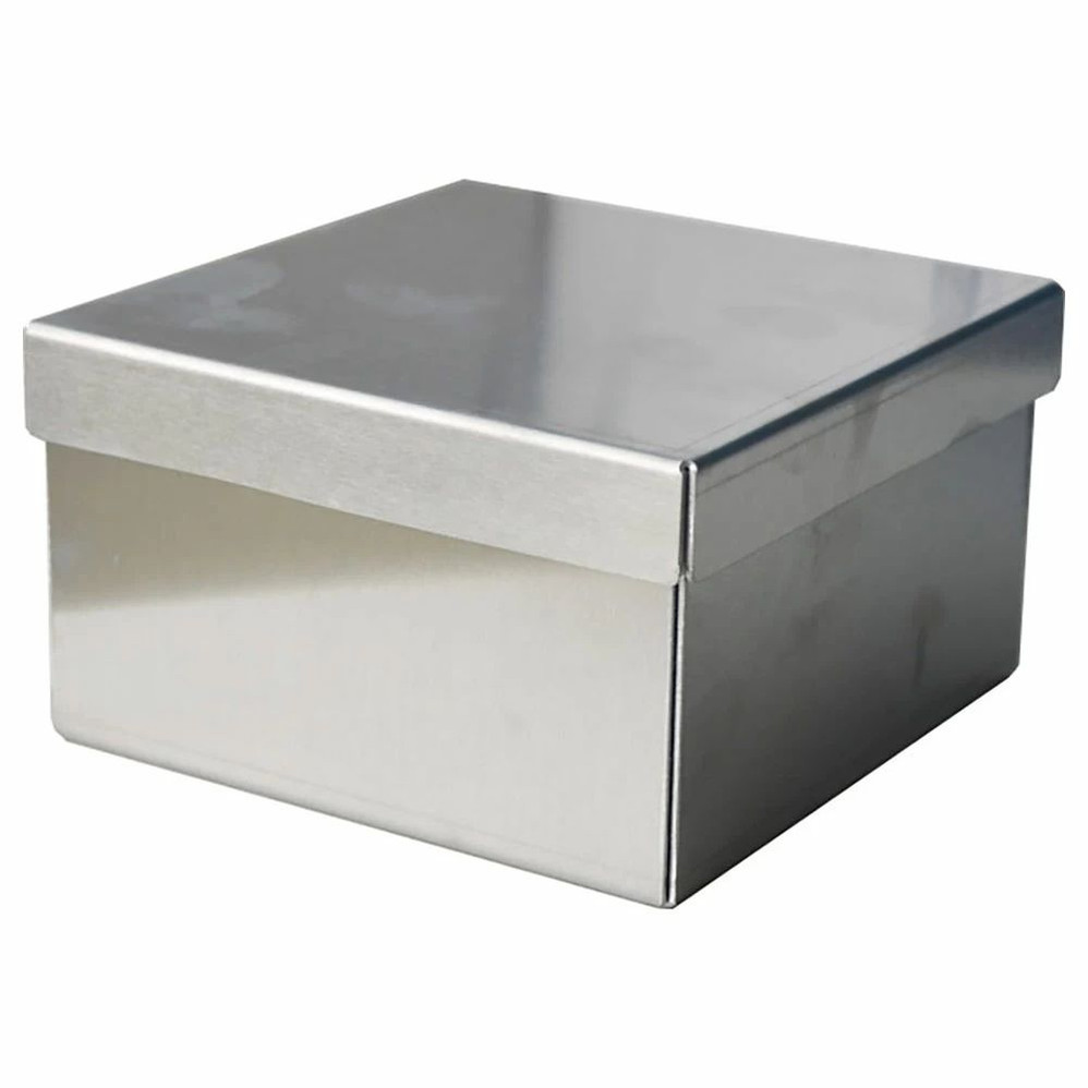 (27-121) Metal Storage Box  for 81 Tube Hinged Lid, 131 x 131 x 51mm 1 Box/Unit