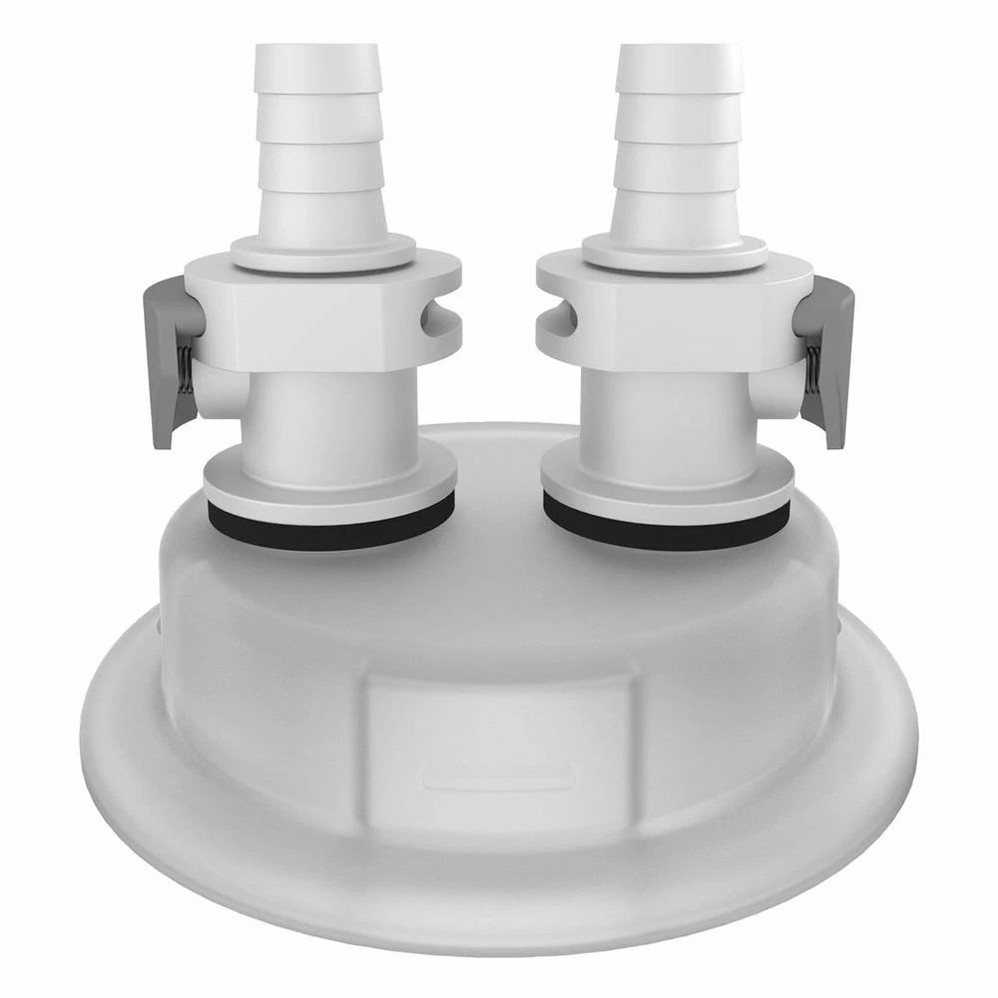 (85-121C) Cap Adapter, Two 3/8" Hose Bar 80mm Cap 1 Adapter/Unit