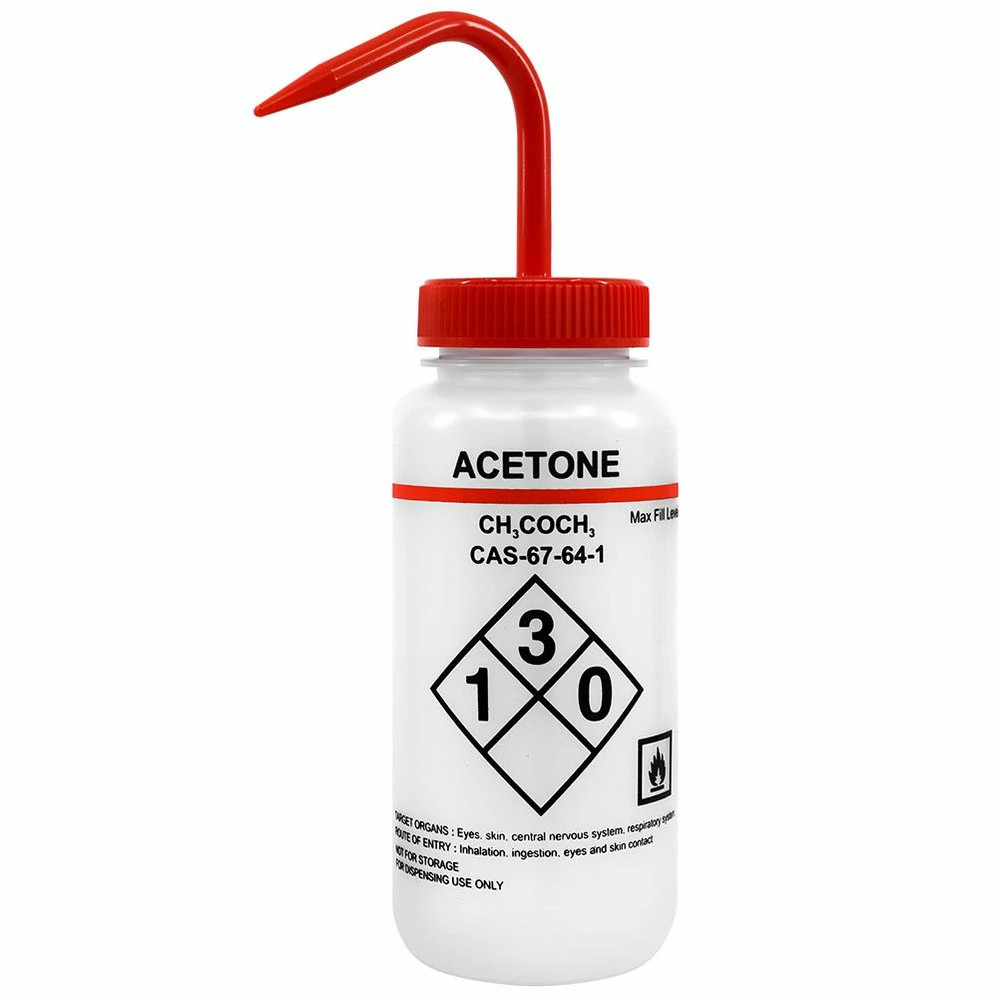 (75-187) 500ml Labeled Wash Bottle - Ac LDPE, Self-Venting 1 Bottle/Unit