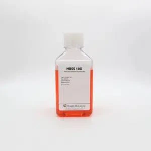 (25-814) HBSS 10X without Sodium Bicarbonate w/ Ca, Mg, Phenol Red 500 mL/Unit